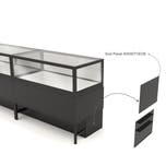 Privacy End Panels for Deluxe Glass Showcase Display Cabinet with Storage Drawers - Black Finish